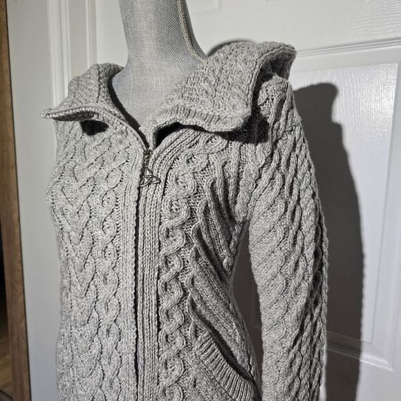 ARAN MOR wool Knit Duster Zip Up - Picture 3 of 5